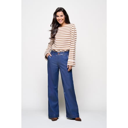 Caroline Tensen Charlotte Coated Broek Blauw