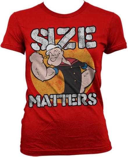 Popeye Dames Tshirt -2XL- Size Matters Rood