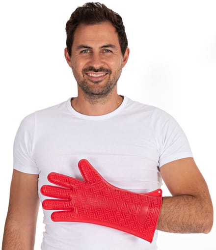 HYGOSTAR Siliconen-handschoen 'HEATBLOCKER', rood, lengte: 350 mm