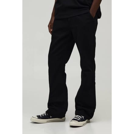 Relaxed Fit Half and Half Embroidered Cargo Trousers | Black | Size Medium