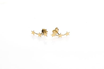Karma Symbols oorbel M1568 Triples Stars Goud