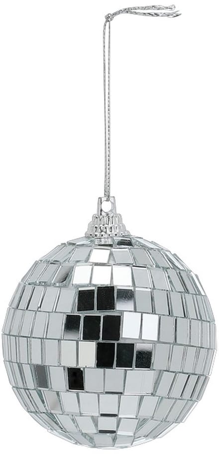 Inge Christmas Decor Disco kerstbal - zilver - D7 cm - glas/foam - discobal/discobol - kerstversiering