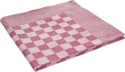 Theedoeken, 6 stuks, Rood en Wit Geblokt, 60x65cm, Katoen