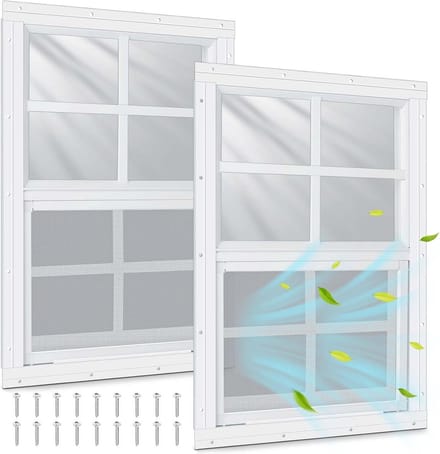 Set van 2 Schuiframen voor Buitenconstructies met Gehard Glas en Hor