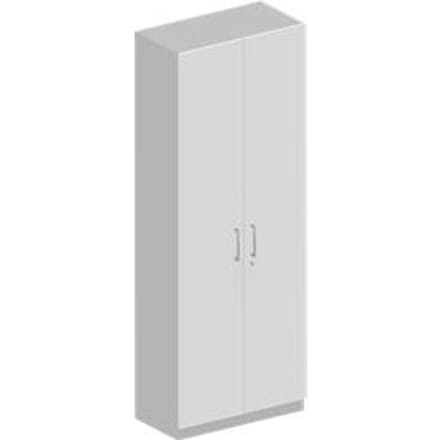 Schäfer Shop Genius kleerkast TETRIS SOLID, 6 dossierhoogtes, 1 legplank, kledingstang, afsluitbaar, B 800 x D 412 x H 2143 mm, alu wit/wit