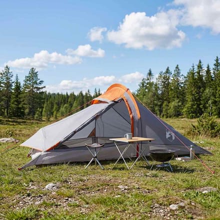 vidaXL - Backpacking - Tent - 2-persoons - Grijs - en - Oranje