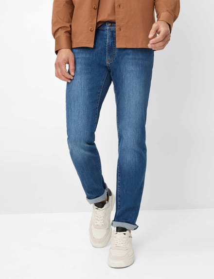 Brax Heren Jeans  Style CHUCK mid blue, denim blauw regular, maat 52/32