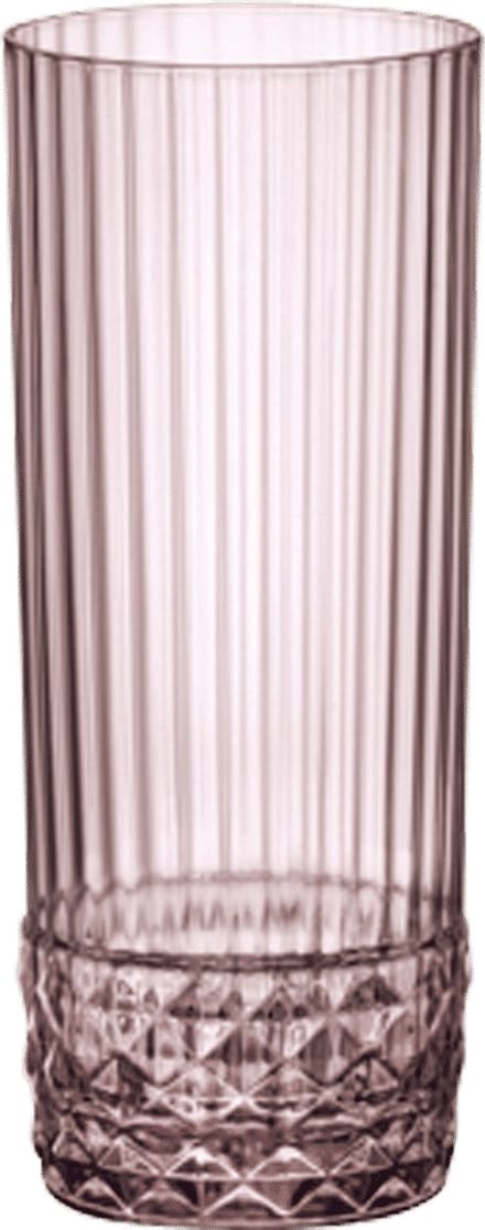 Bormioli Rocco America'20s Longdrinkglazen 40 cl / 400 ml Roze | Set van 6 Stuks | Geschikt voor Cocktails en Frisdrank | Glas | Vaatwasserbestendig
