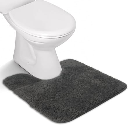 WC Mat U-vorm 50×50 cm – Hoogpolig, Antislip & Absorberend – Wasbare Badmat – Grijs