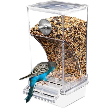 Mangeoire automatique pour oiseaux, résistante aux éclaboussures, accessoires pour cage à oiseaux, récipient pour nourriture pour oiseaux gray