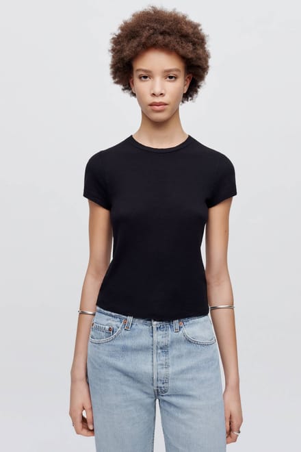 RE/DONE 90s Baby Tee Vintage Black Größe: S | Hemden Outlet | Damen | Schwarz