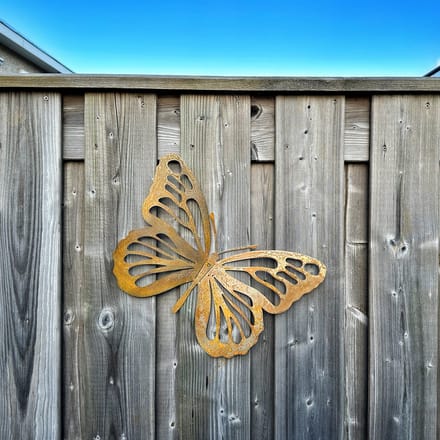 Cortenstalen Vlinder (XL) – Tuindecoratie – 39x27 cm – Roest Patina Effect