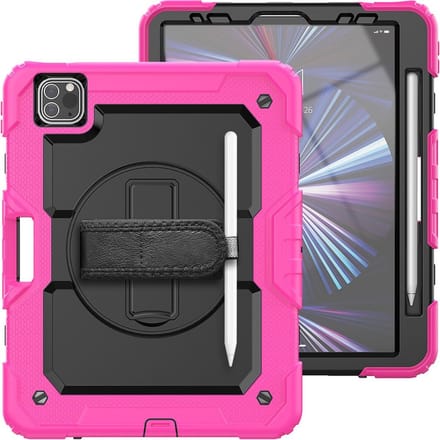 LuxeBass Tablet Kids Case met band geschikt voor Apple iPad Pro 11 (2021) - Roze