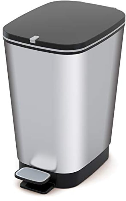 Chic Vuilnisbak met Pedal, 45 Liter, Zilver