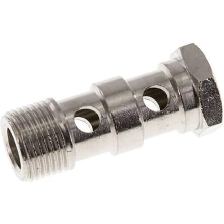 Banjobout 2-weg Vernikkeld Messing G3/8'' Buitendraad 42mm [2 Stuks]
