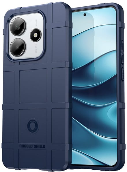 MobyDefend Hoesje - Geschikt voor Xiaomi Redmi Note 14 5G - Rugged Shield TPU Backcover - Blauw