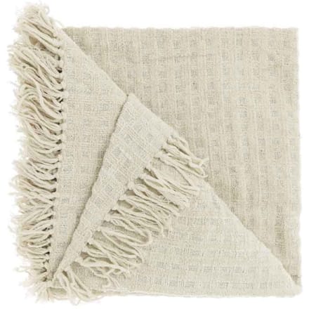 Unique Living - Plaid Verlin Dove White -130x180cm
