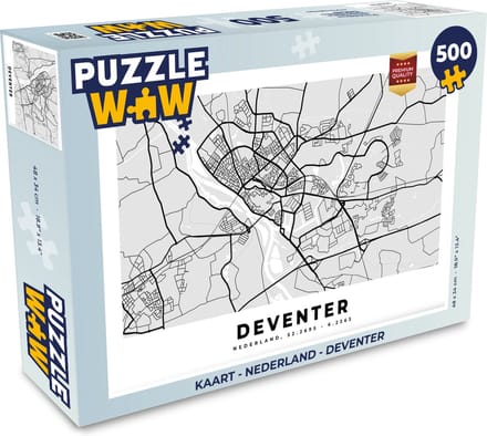 Puzzel Kaart - Nederland - Deventer - Legpuzzel - Puzzel 500 stukjes