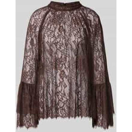 Slim fit blouse met lange mouwen in kantlook
