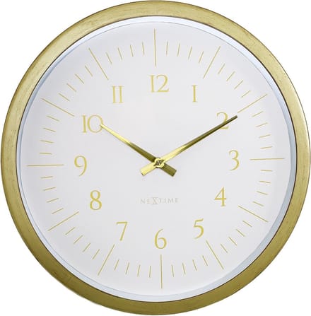 Wandklok 40 cm-Goud/Wit-Plastic-NeXtime 'Galaxy'