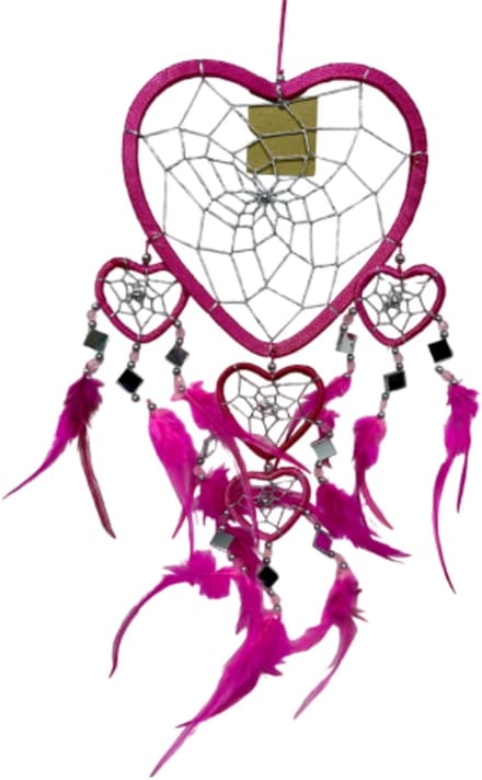 Dromenvanger Hartje met spiegels - Roze - 17 cm - Dream Catcher