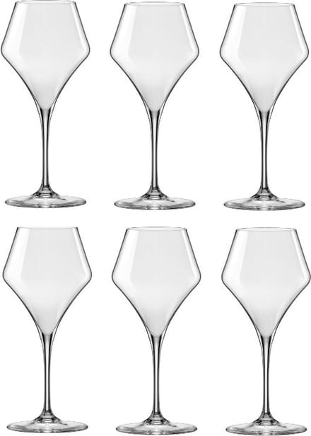 RONA Aram Witte Wijnglas 380ML Gehard Kristalglas - 6 stuks