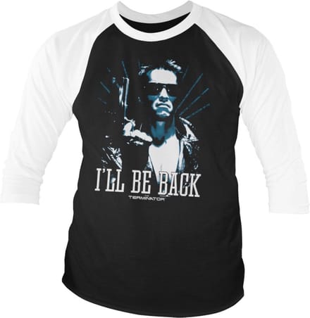The Terminator Raglan top -S- I'll Be Back - Duotone Zwart/Wit