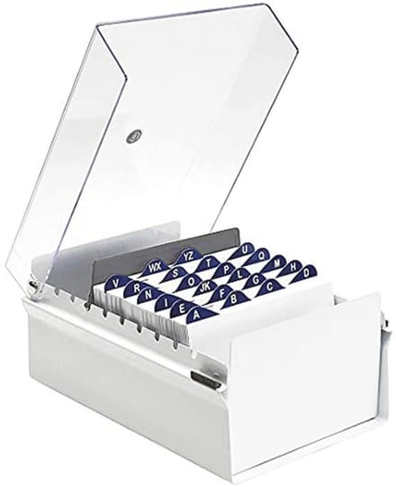 Card File Holder Index Organizer voor 4x6 Kaarten - Metaal en Transparant