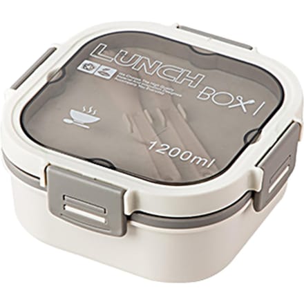 Dubbele laag salade lunchcontainer 4-compartimenten met sauscontainer vork lepel voedselbereiding opslag Type 1 wit