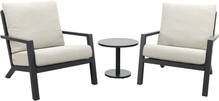 Boston/Canto loungestoelen set (3-delig) - Antraciet
