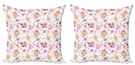 ABAKUHAUS Kussenhoes Set 2x40x40 cm – Dubbelzijdig bedrukt – Mikrofaser – Multicolor