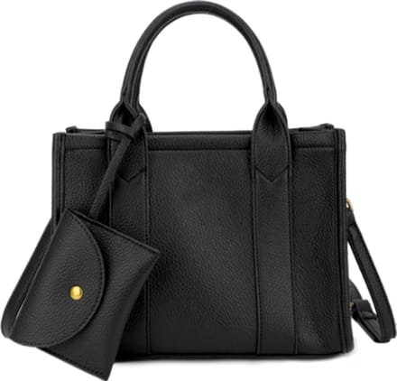 Qischa - Handtas - shopper - met extra lange riem - soft - zwart