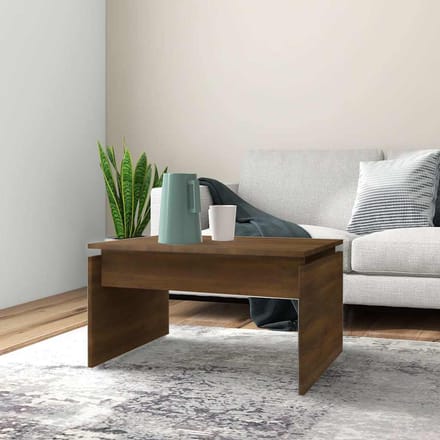 vidaXL - Salontafel - 68x50x38 - cm - bewerkt - hout - bruin - eikenkleur