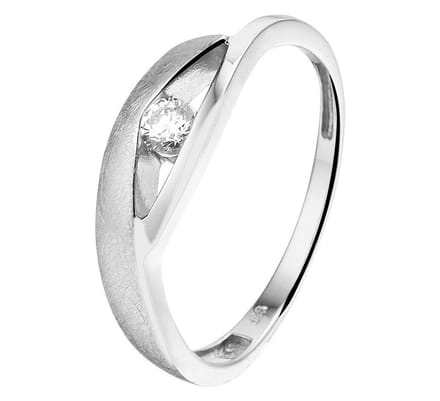 Zilver Gerhodineerde Ring zirkonia 1332882 16.50 mm (52)