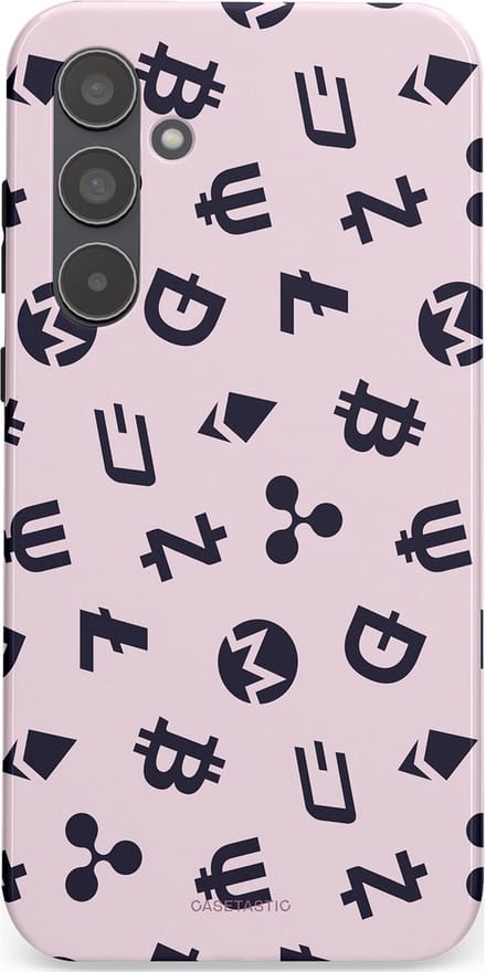 Casetastic hoesje geschikt voor Samsung Galaxy A55 - Dubbellaagse bescherming - Crypto flow - Fashion Case - Lichtgrijs Donkergrijs Wit