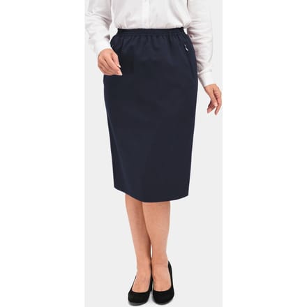 Kreukvrije rok met elastische tailleband - marine - Gr. 44 van Goldner Fashion