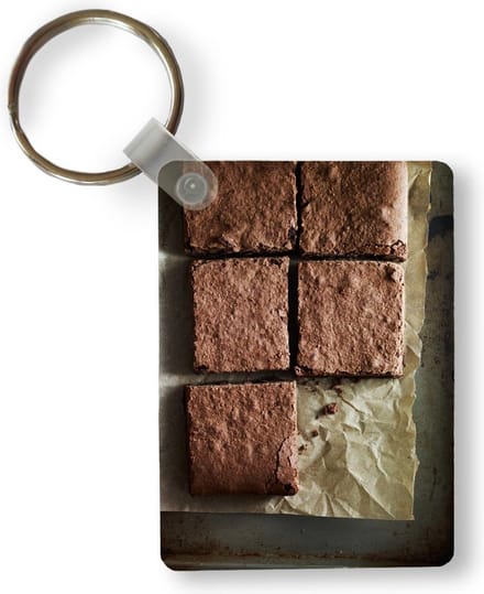 Sleutelhanger - Bakpapier met brownies - Uitdeelcadeautjes - Plastic