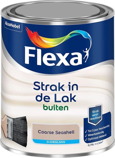 Flexa - Strak In De Lak Buitenlak Zijdeglans - Coarse Seashell - Mengverf - 750 Ml