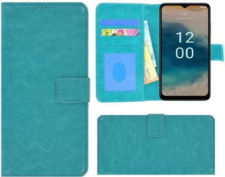 Pearlycase hoesje Geschikt voor Nokia G22 - Kunstleer Book Case - Turquoise