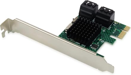 Conceptronic EMRICK03G 4-Port SATA Adapter w/ SATA Cable [PCIe 2.0, SATA3, 6 Gbit/s, ASMedia106]