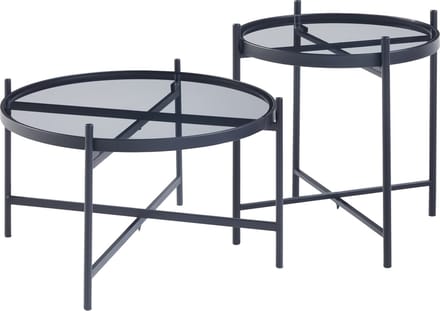 Salontafel Lier set van 2 zwart [en.casa]