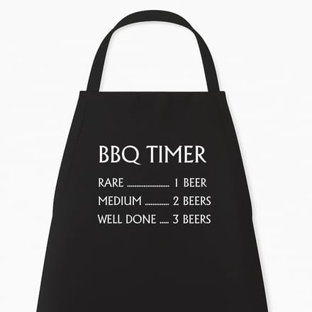 BBQ Keukenschort "BBQ Timer" | Grappig Kerstcadeau & Sinterklaas | Zwart | BBQ kookschort