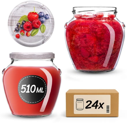 KADAX Inmaakpotten 510 ml fi82 Framboos & Bosbes 24 stuks