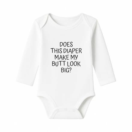 Romper Does this diaper make my butt look big? - wit - lange mouw