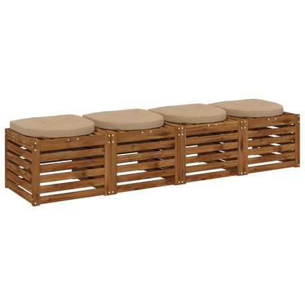 vidaXL - 4-Piece - Zitkussens - 4 - st - 100% - Polyester - Zand - 45 - x - 45 - x - 5 - cm