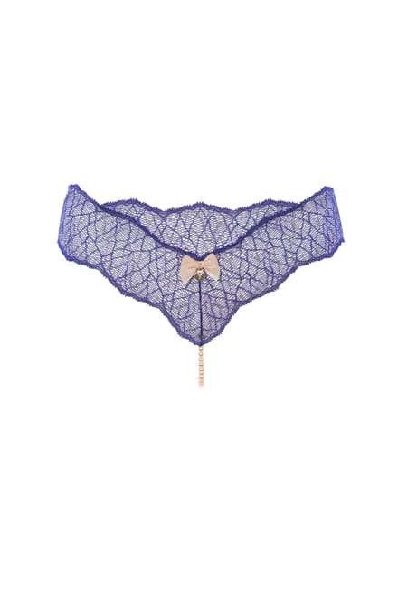 Bracli - Sydney Parel String Set | Blauw | Luxe Lingerie Maat Plus