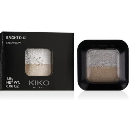 KIKO MILANO Bright Duo Oogschaduw (01 Metallic Wit/Echt Goud) 1,8 g