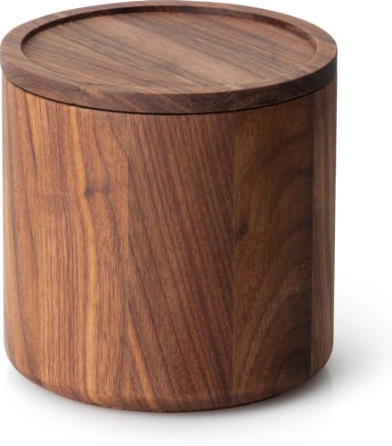Continenta Houten Schaal met Deksel - Notelaar - 13xH13cm