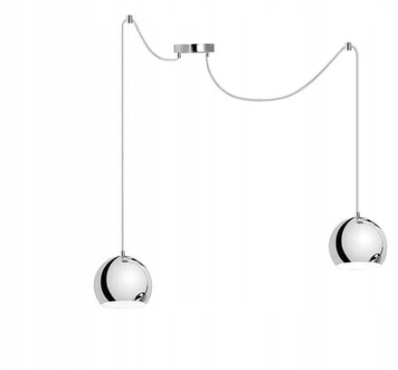 Moderne Chroom Hanglamp Bol - 2 lichtpunten E27