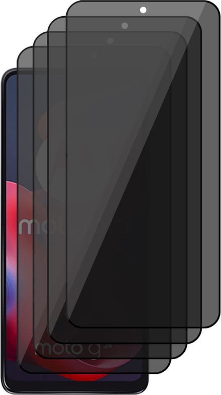 Privacy Screenprotector geschikt voor Motorola Moto G24 - 4x Volledig Dekkend Glas Screen Protector